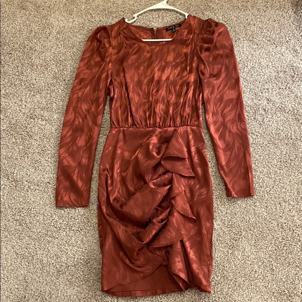 Maroon Ruched Dress
